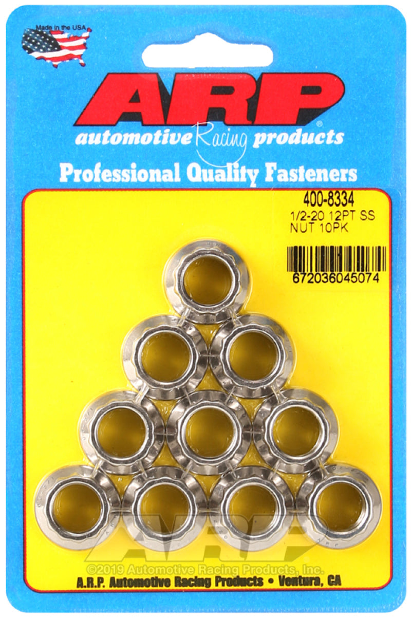 S/S 1/2-20 12pt. Nuts 10pk