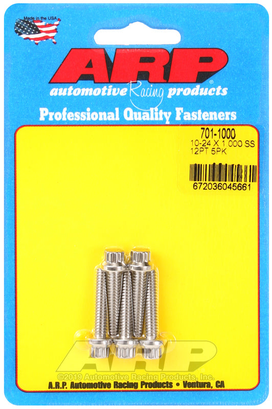 Bolt Kit - SS 12pt 5pk 10-24 x 1.000