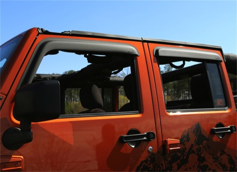 Window Visors Matte Blac k 4 Door 07-18 Jeep Wran