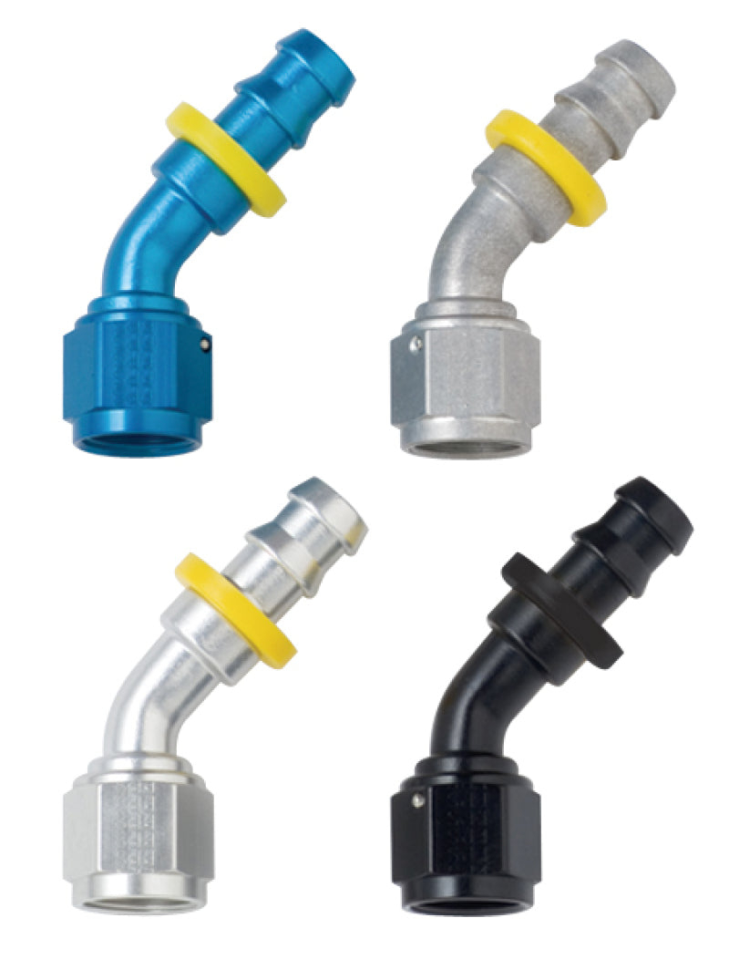 Hose Fitting #12 45 Deg Push Lock Black