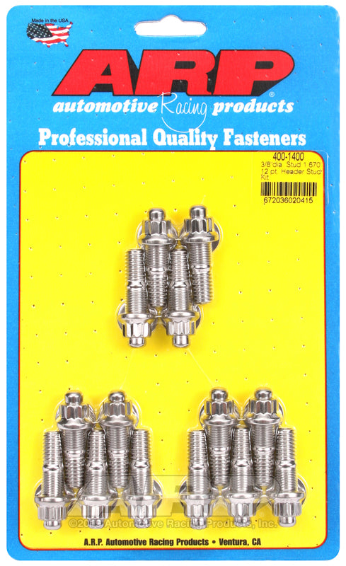 S/S Header Stud Kit - 3/8 x .750 UHL (14)