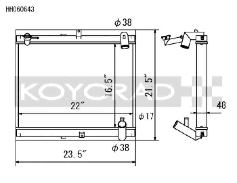 Koyo 89-92 Mazda RX-7 1.3L Late FC Chassis Turbo & Non Turbo Radiator