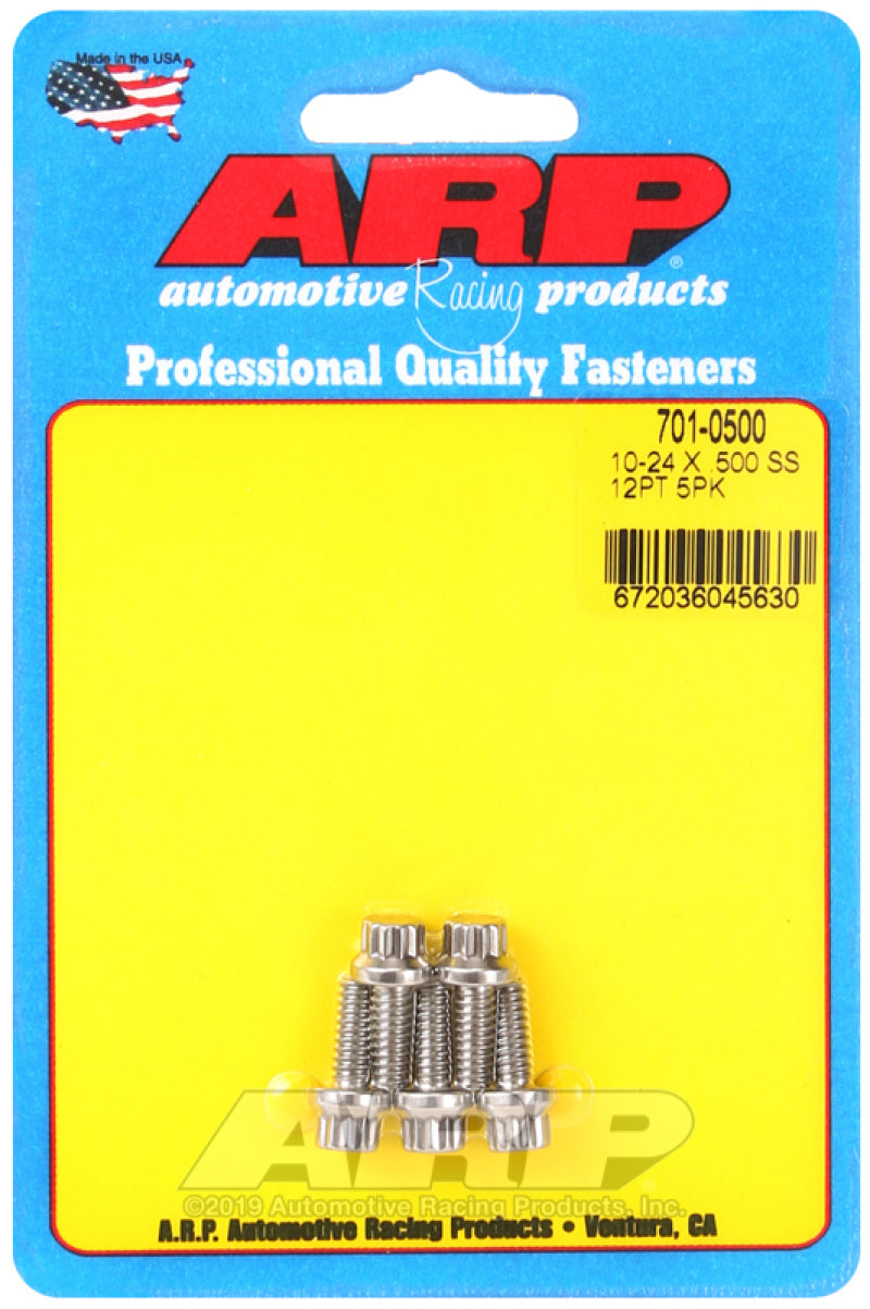 10-24 x .500 12pt SS Bolt Kit  5pk