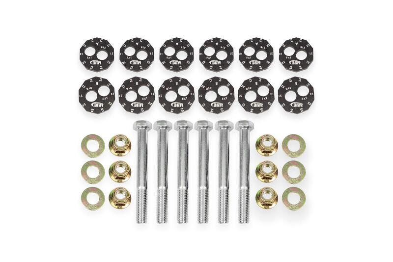 BMR 97-04 Chevrolet Corvette C5 Front & Rear Lower Control Arms Camber Bolt Kit - Black Anodized