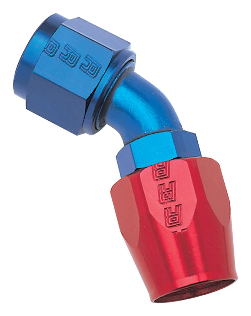 20AN 45Deg Hose End Blue/Red