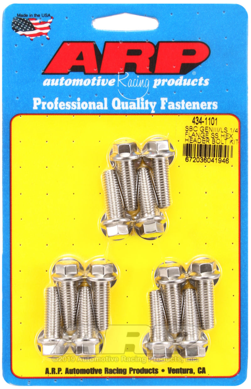 S/S Header Bolt Kit - 6pt. GM LS