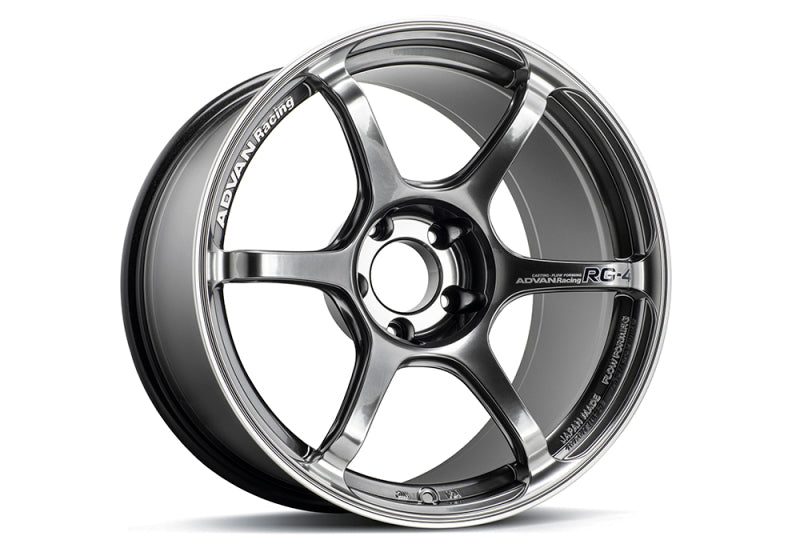 Advan RG-4 18x9.5 +35 5x114.3 Racing Hyper Black and Ring Wheel