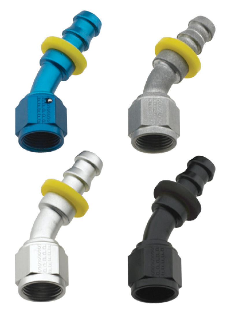 Hose Fitting #8 30 Deg Push Lock Black