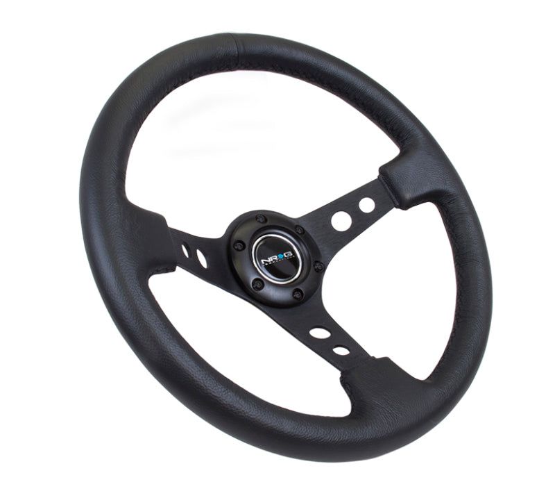 Steering Wheel 350mm 3in Dish Black Leather
