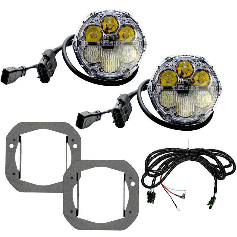 Nacho Lighting Jeep JL/JT SAE Combo White Plug N Play Fog Light Kit (1pc Bumper Kit)