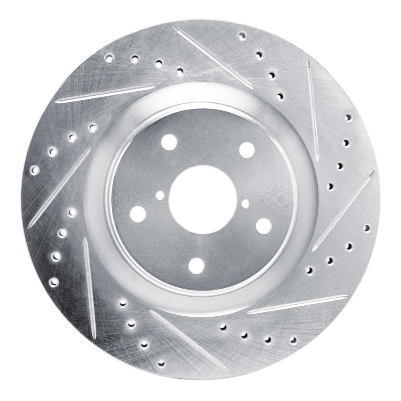 R1 2020-2025 Subaru Impreza Front Right Drilled & Slotted Silver Brake Rotor