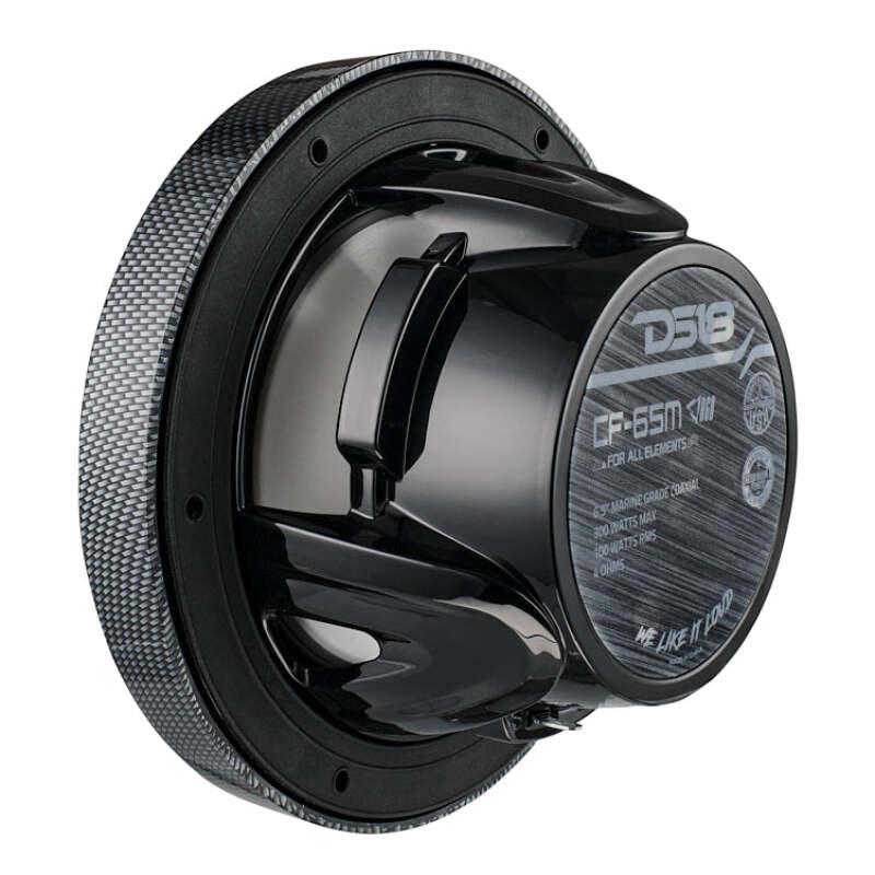 DS18 NXL-M Series Spkr w/ RGB LED Lights 6.5in 2-Way 125 Watts RMS 4 ohm Black Crbn Fiber w/ Cover