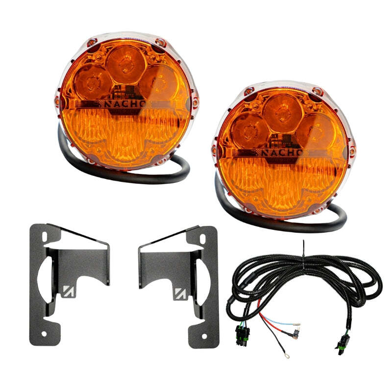 Nacho Lighting Jeep JL/JT Nacho SAE Only Amber Plug N Play Fog Light Kit (Bumper Kit)