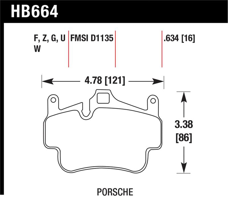 Hawk 05-08 Porsche 911 Carrera / 08 Boxster / 07-08 Cayman Front DTC-60 Brake Pads