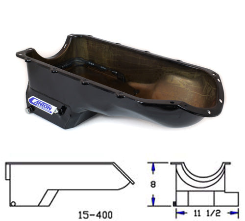 Canton 15-400BLK Oil Pan For Pontiac 301-455 High Capacity Street