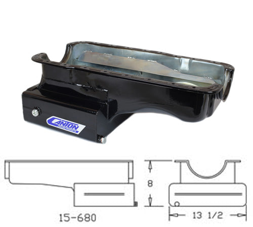 Canton 15-680BLK Oil Pan For Ford 351W Front Sump Road Race Pan