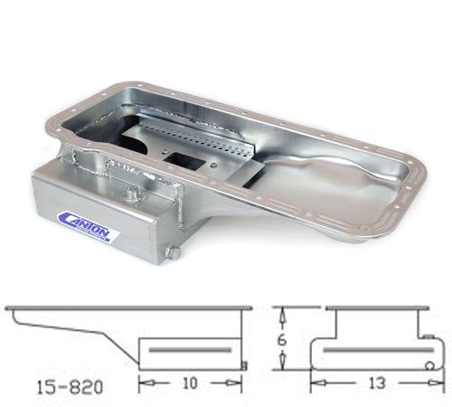 Canton 15-820 Oil Pan For Ford 332-428 FE Front T Sump Road Race Pan