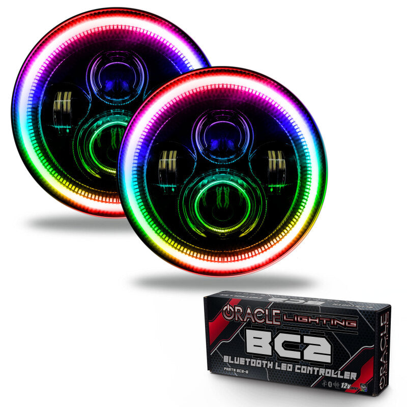 7in LED Headlights High Powered Black Besel