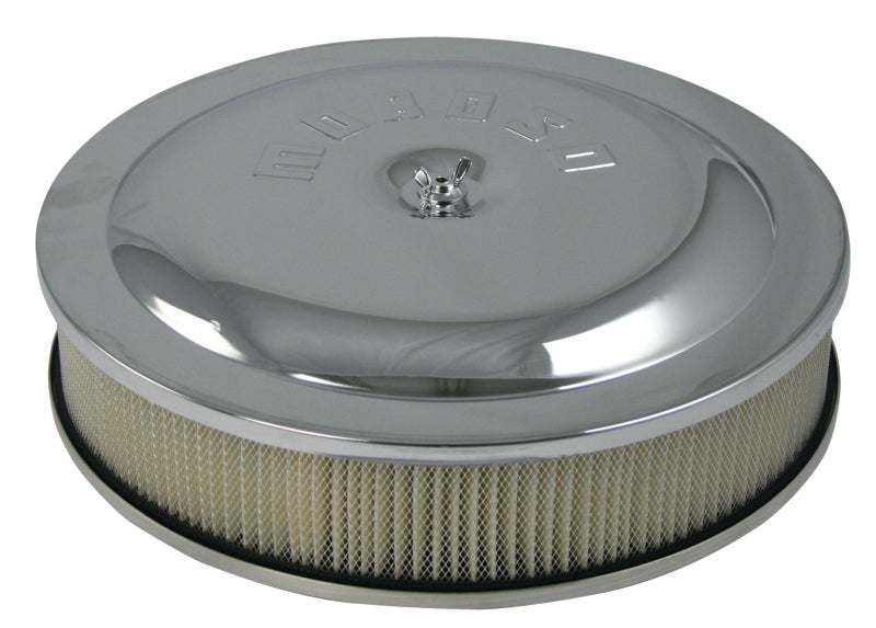 14x3 Air Cleaner Kit w/Raised Bottom Chrome