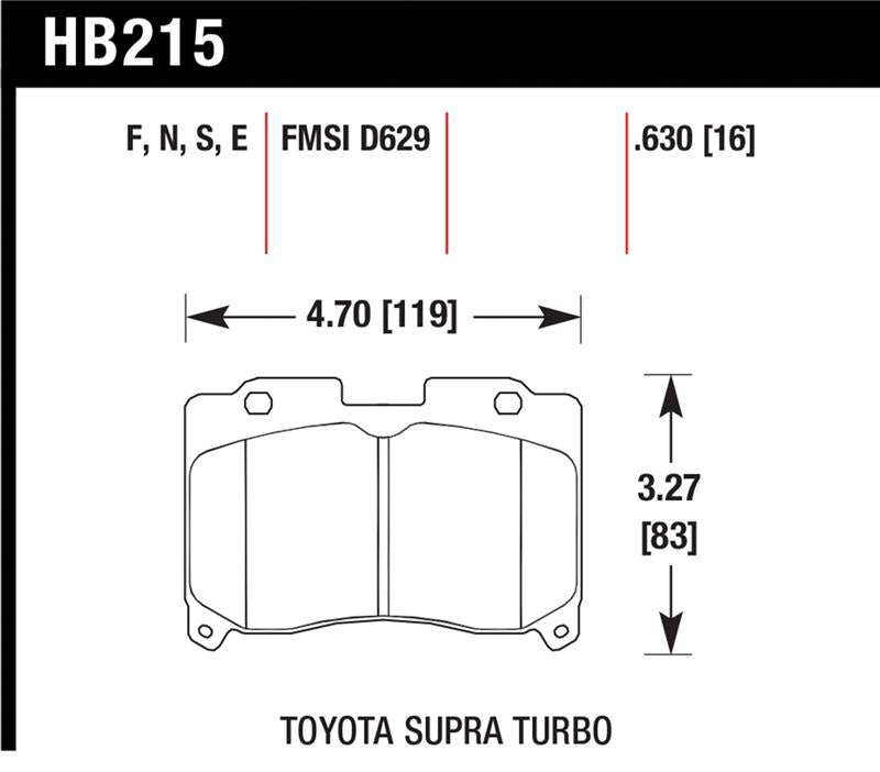 Hawk 93-98 Toyota Supra TT HT-10 Race Front Brake Pads