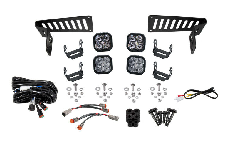 Diode Dynamics 18-21 Jeep JL Wrangler/Gladiator SS3 Cowl LED Bracket Kit - White Pro