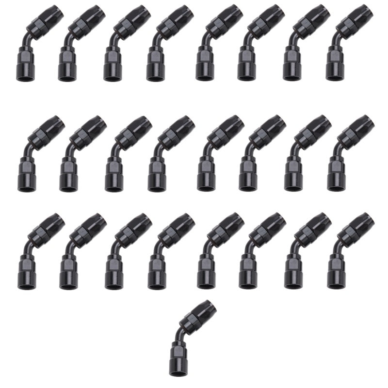 #4 45 Deg Hose End Black