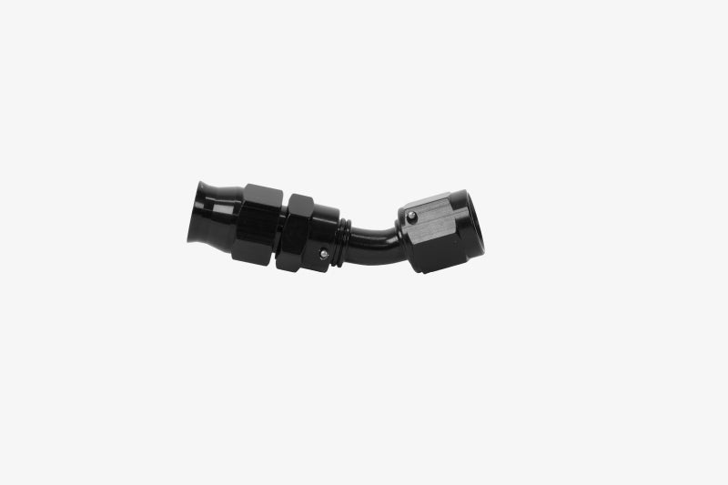 6an 45-Deg PTFE Hose End Black Anodized