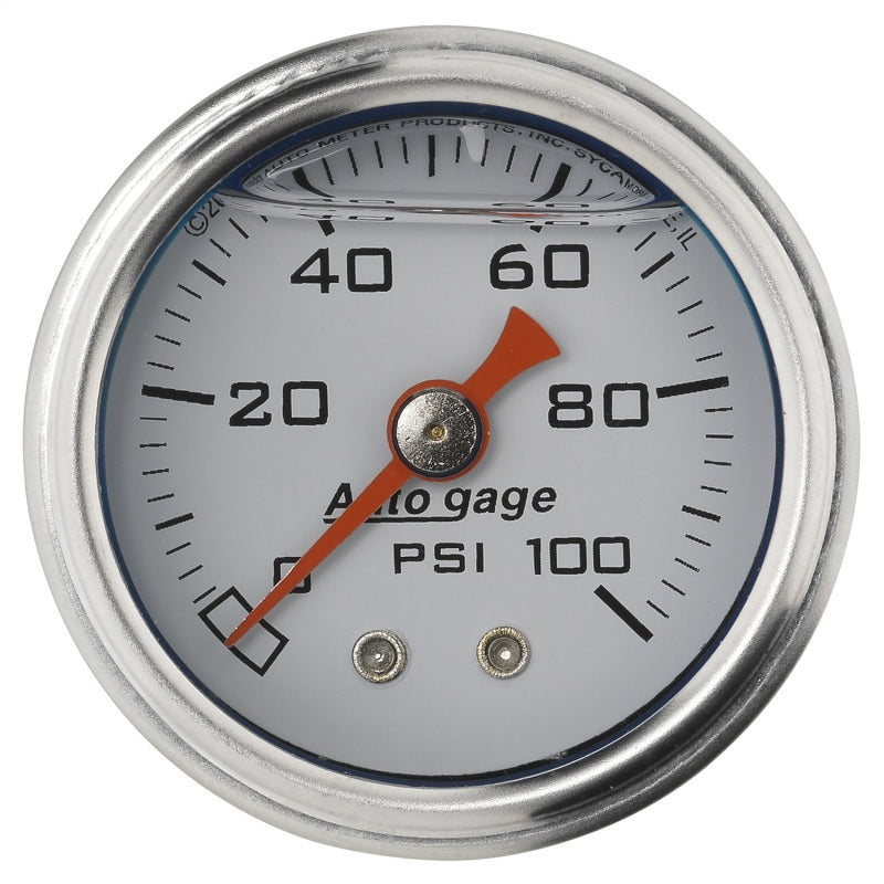 1-1/2in Pressure Gauge 0-100psi- White
