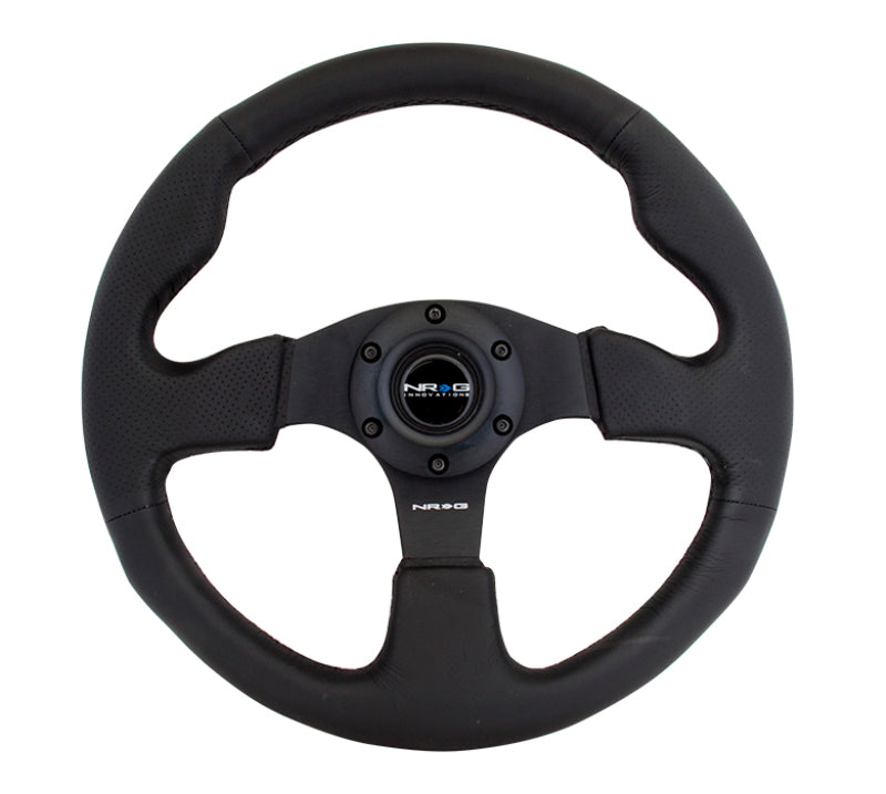 Steering Wheel 320mm Flt Bottom Black Leather