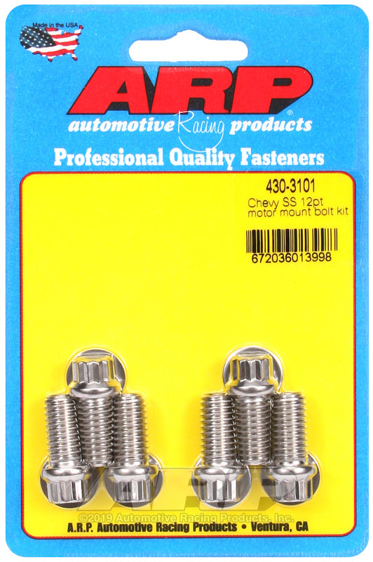 Chevy S/S Motor Mount Bolt Kit - 12pt.