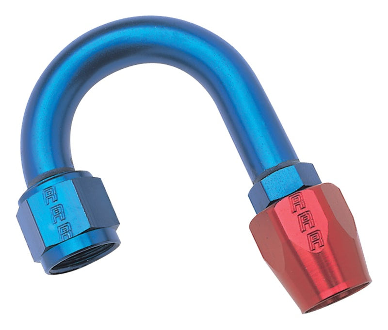 8AN 180Deg Hose End Blue/Red