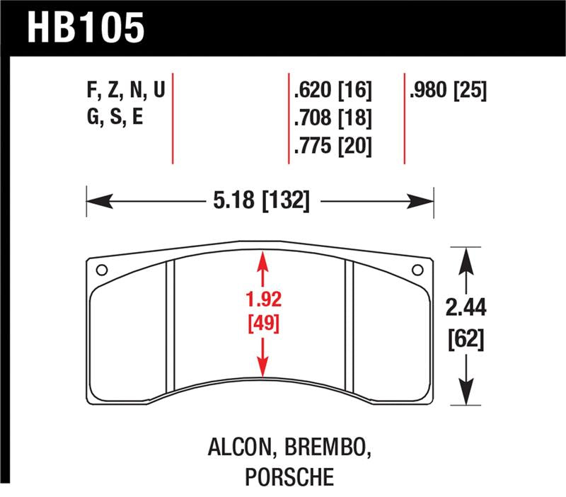 Hawk Brembo/Alcon DTC-60 Race Brake Pad Sets