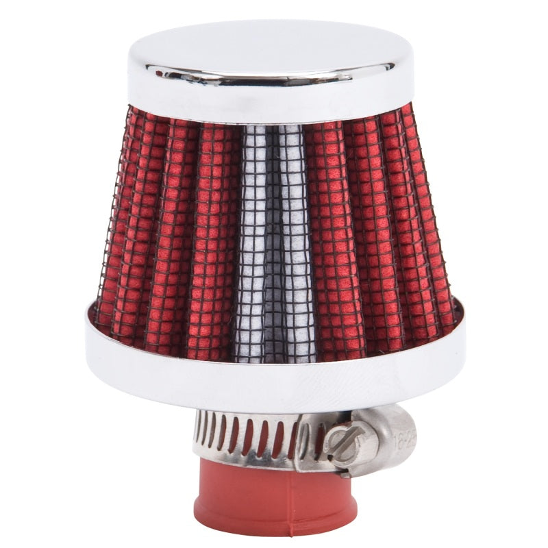 Valve Cover Breather 10mm Inlet Red/Chrome
