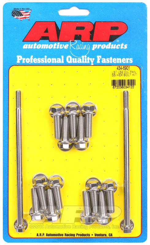 S/S Oil Pan Bolt Kit 6pt. LS1/LS2
