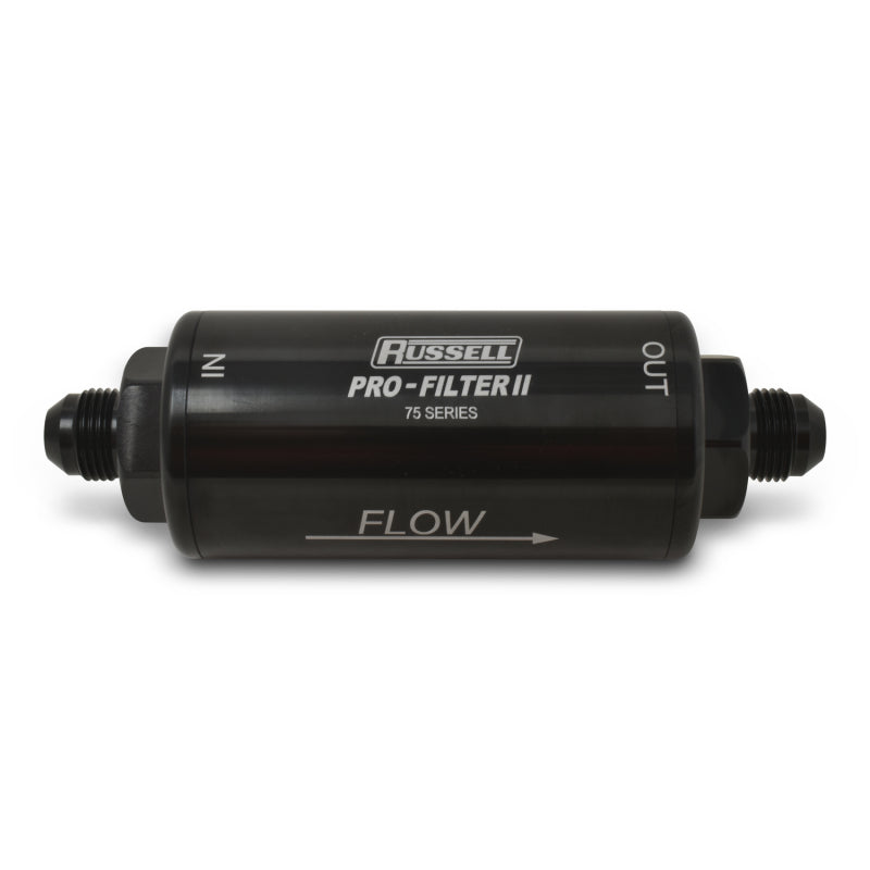 8AN 10 Micron Gas Filter Male In/Out Black