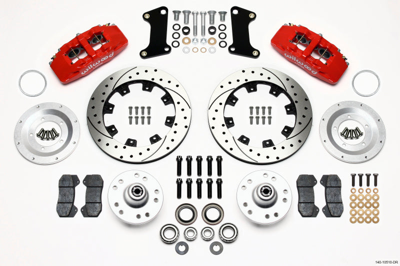 Front Disc Brake Kit Red 67-72 Camaro Nova 12.19
