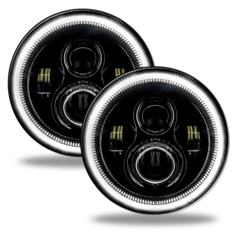 7in LED High Powered Headlights Black Bezel