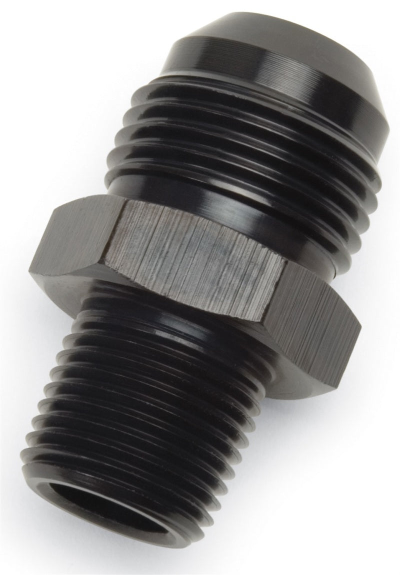 Adapter Ftg #6 to 1/2 NPT Str Black