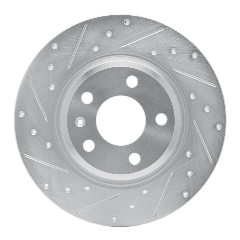 R1 08-25 Audi Q5 (USA/Canada Excl Hybrid) Rear Left Drilled & Slotted Silver Brake Rotor