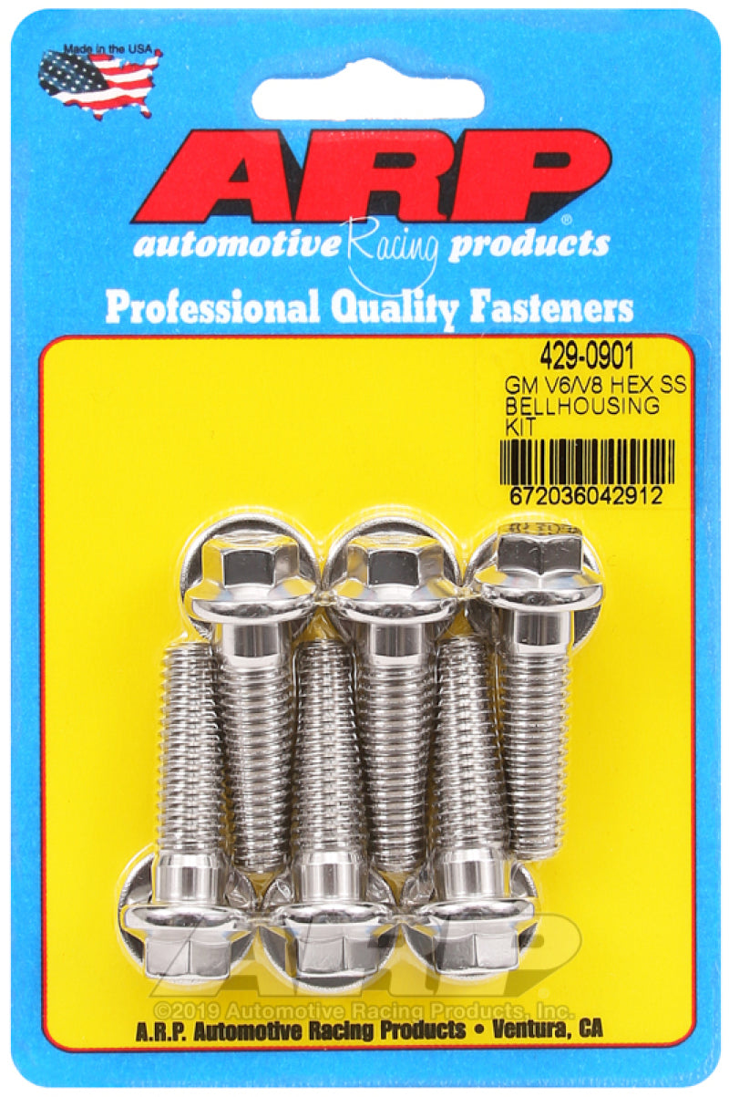 S/S Bellhousing Bolt Kit - 6pt. GM V6/V8