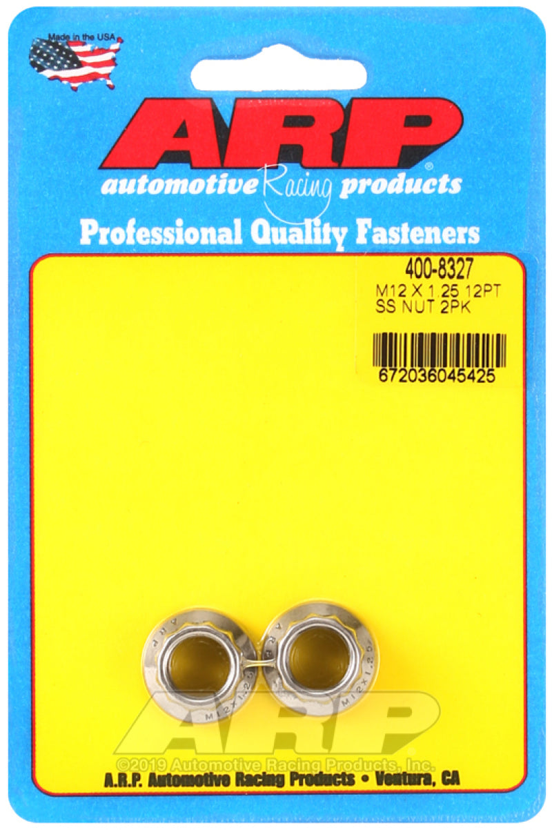 12mm X 1.25 S/S Nut Kit 12pt 2pk
