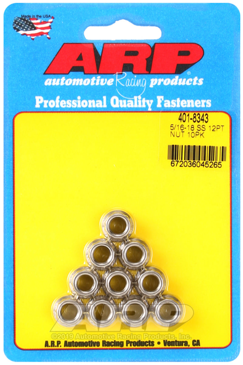S/S 12pt. Nut - 5/16-18 10pk