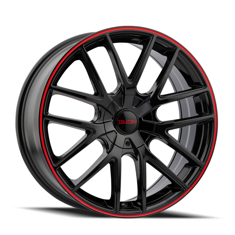 Touren 3260 TR60 17x7.5 / 5x108/114.3 BP / 42mm Offset / 72.62mm Hub Gloss Black w/ Red Ring Wheel