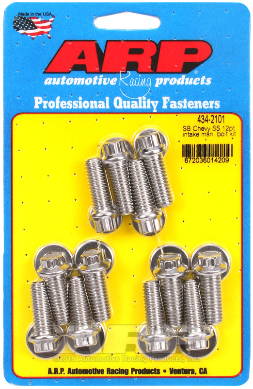 SBC S/S Intake Bolt Kit 12pt.