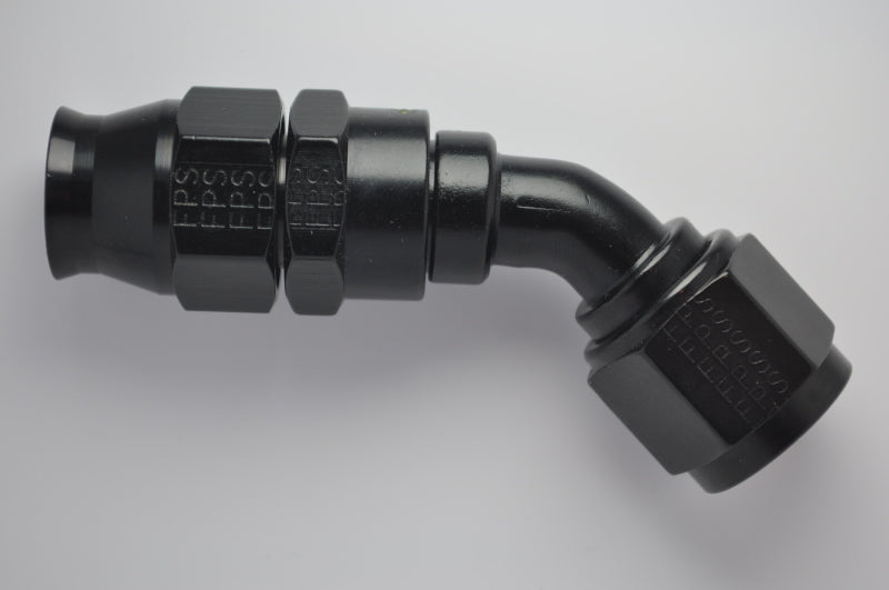 Hose Fitting #10 45 Deg PTFE Black