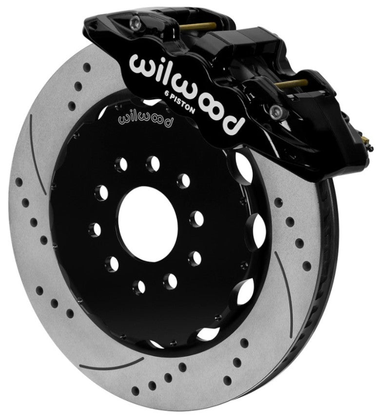 Front Disc Brake Kit Blk 97-13 Vette 14.00 Aero6
