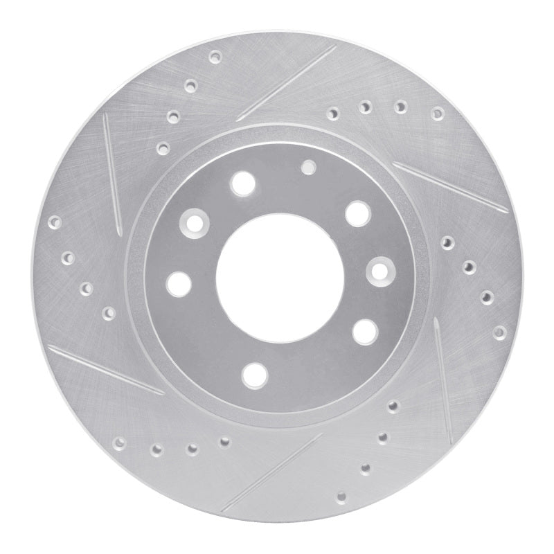 R1 06-15 Mazda MX-5 Miata Front Left Drilled & Slotted Silver Brake Rotor
