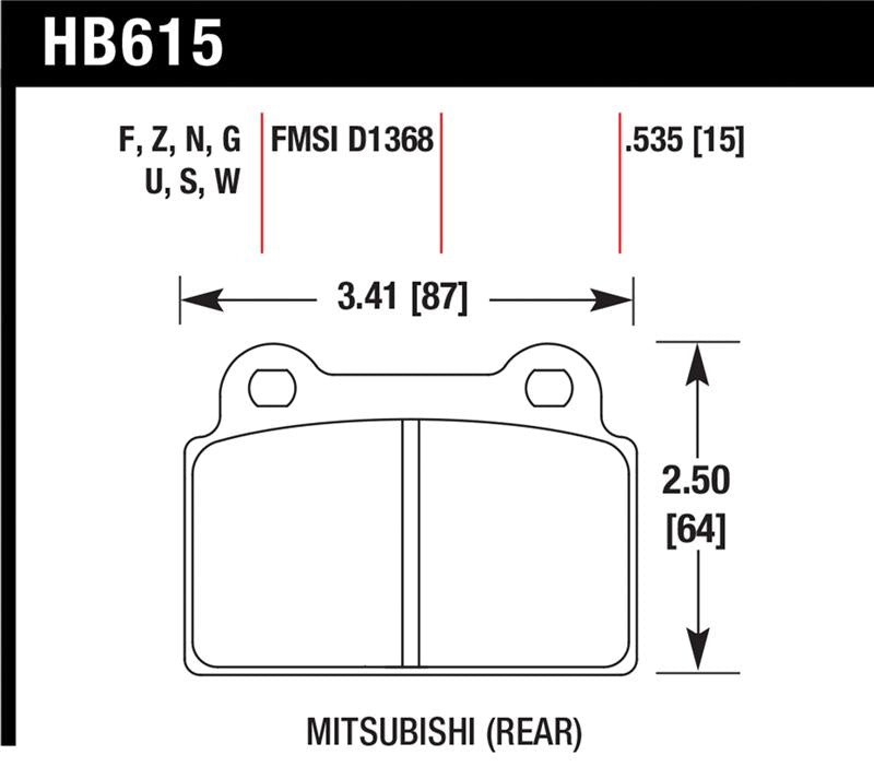 Hawk EVO X Performance Ceramic Street Rear Brake Pads