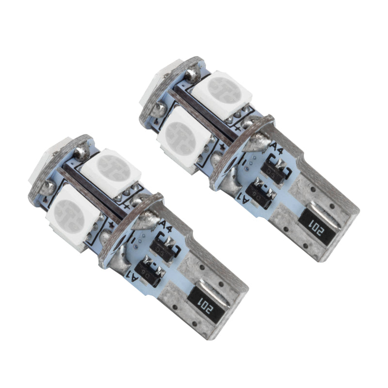 T10 5 LED SMD Bulbs Pair Red