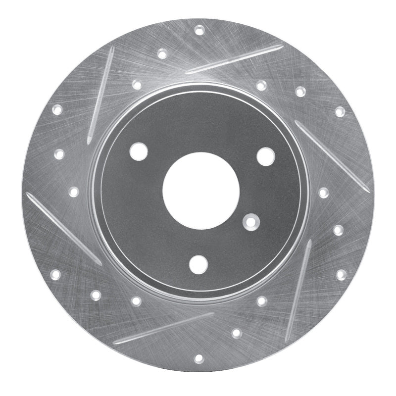 R1 05-16 Smart Fortwo Front Left Drilled & Slotted Silver Brake Rotor